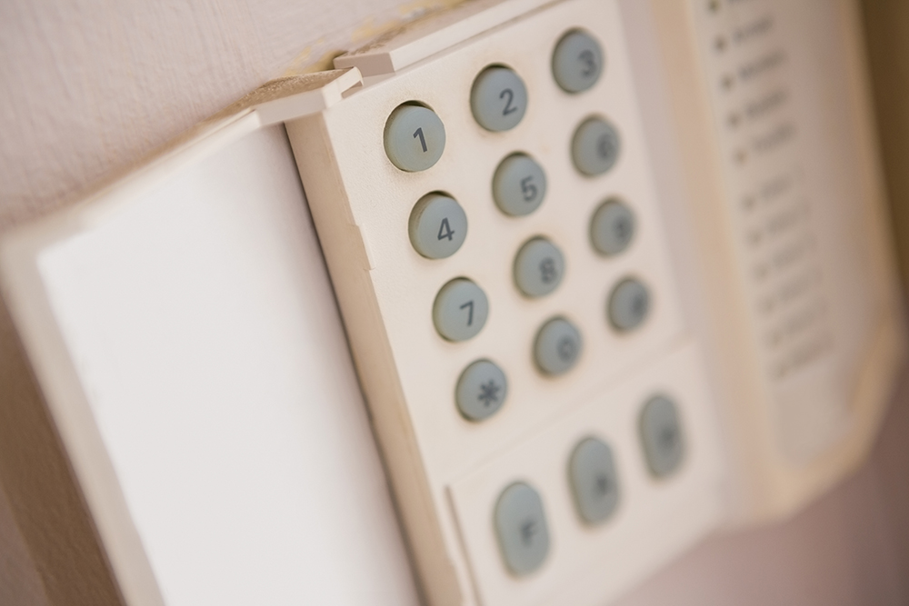 security keypad on the wall